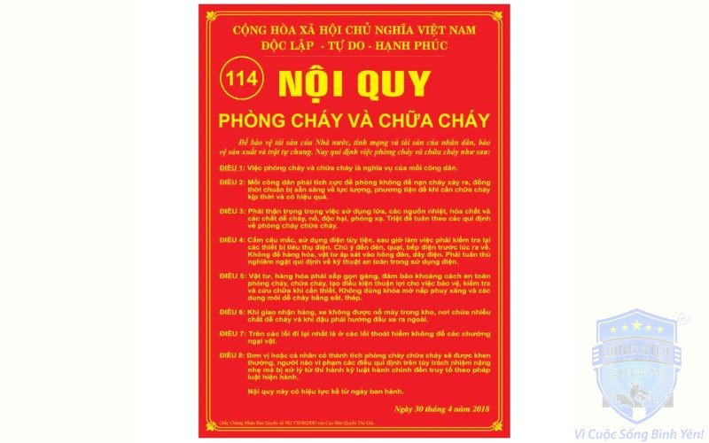 nội quy phòng cháy chữa cháy